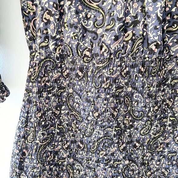 EUC Veronica Beard Karlina Floral 3/4 Sleeve Smocked Button Front Dress- Sz 0 - Picture 7 of 15